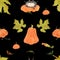 Halloween devils watercolor seamless pattern