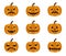 Halloween, different facial expressions of Jack o Lantern