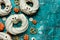 Halloween donut cake in white chocolate glaze for kids