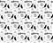 Halloween doodle pattern seamless vector black on white