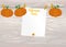 Halloween. Empty blank invitation for a party with a pumpkin han