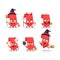 Halloween expression emoticons with cartoon character of arrow down