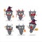 Halloween expression emoticons with cartoon character of black plug