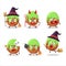 Halloween expression emoticons with cartoon character of choco green candy