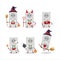 Halloween expression emoticons with cartoon character of double electric adapter