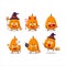 Halloween expression emoticons with cartoon character of loquat