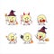 Halloween expression emoticons with cartoon character of mashed potatoes