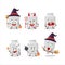 Halloween expression emoticons with cartoon character of milk can