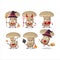 Halloween expression emoticons with cartoon character of milk mashroom