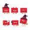 Halloween expression emoticons with cartoon character of red christmas envelopes