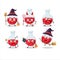 Halloween expression emoticons with cartoon character of red potion