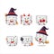 Halloween expression emoticons with cartoon character of silver plastic tray