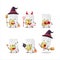 Halloween expression emoticons with cartoon character of sim card