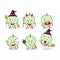 Halloween expression emoticons with cartoon character of slice of soursop