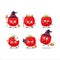Halloween expression emoticons with cartoon character of tomato