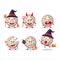 Halloween expression emoticons with cartoon character of vanilla biscuit
