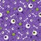 Halloween eyeball seamless pattern on purple background. halloween pattern background.