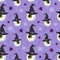 Halloween eyeball seamless pattern on purple background. halloween pattern background.