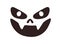 Halloween face with evil smile, laughing. Horror creepy spooky character stencil with happy emotion, scary laughter fo