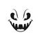 Halloween face vector icon, scary evil smile.