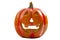 Halloween and fall holidays concept with a smiling jack oâ€™lantern carved from a pumpkin isolated on white with clipping path