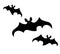 Halloween flock of bats with burning eyes. Illustration