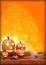 Halloween flyer design template, with pumpkin