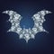 Halloween flying bat silhouettes made a lot of diamonds