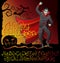 Halloween font set and Vector Vampire Dracula