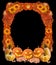 Halloween Frame with Jack-O-Lanterns, Candy Corn, and Fall Foliage