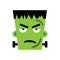 Halloween Frankenstein Vector illustration. Angry Frankenstein Day. Illustration for kids