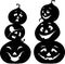 Halloween with funny silhouettes of pumpkins. Vector.