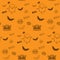 Halloween Ghost Bat Pumpkin Seamless Pattern Backg