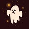 halloween ghost with face worried