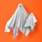 Halloween Ghost family from a sheet on an orange background 3D render