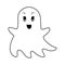 Halloween ghost outline isolated illustration on white background. Cute thin line icon