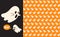 Halloween ghost seamless pattern background. Holidays cute ghost cartoon character