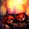 Halloween glass pumpkins