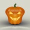 Halloween glowing pumpkin with alien eyes