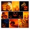 Halloween glowing pumpkins collage