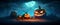 Halloween glowing pumpkins in a spooky night