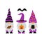 Halloween Gnomes. Cute cartoon characters. Vector template for typography poster, greeting card, banner, sticker, etc