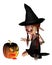 Halloween Goblin Witch with Pumpkin Lantern