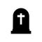 Halloween grave icon. Gravestone illustration. Rip tombstone flat icon.