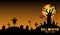 Halloween graveyard background vector