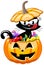 Halloween Greedy Cat bucket sweets isolated