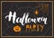 Halloween greeting card. Lettering calligraphy sign and hand drawn elements, party invitation or holiday banner design vector illu