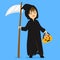 Halloween Grim Reaper Costume Vector Illustration