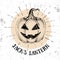 Halloween hand drawn pumpkin Jack`s Lantern vector illustration.