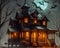 Halloween haunted house October dark enchanted abode